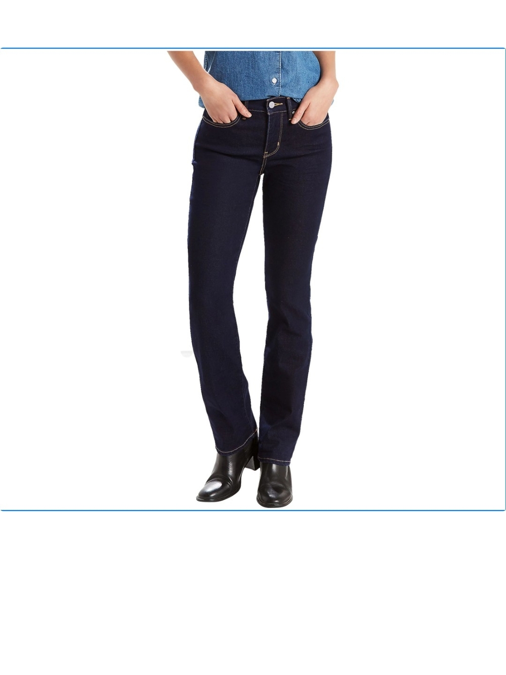 Levi's 314 Shaping  Women's Indigo Straight-Leg Jeans Mid Rise Size 30 Bnwot